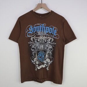 Vintage Y2K Southpole Limited Edition Graphic Tee Size M Skater Knight Brown